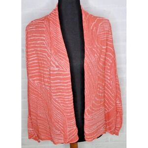 Lafayette 148 New York Cardigan Open Front Sweater Drape Neck Texture Knit Small